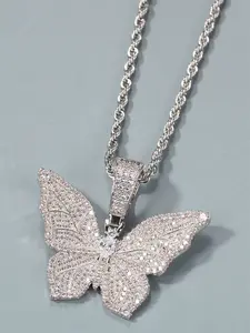 1 PC Gorgeous Cubic Zirconia Butterfly Pendant For Women Valentine's Day Gift Wedding Jewelry Jewelry Accessory Sparkling Zirconia