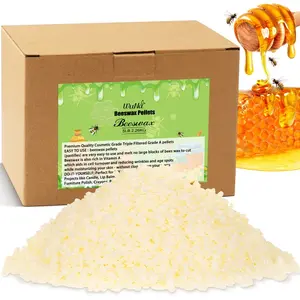 Food Grade Beeswax, Easy to Melt Beeswax Granules can be Used for DIY, Lotion, Lip Balm, Soap Wax Products,  Furniture Polishing. Beeswax Made by Triple Filtering.