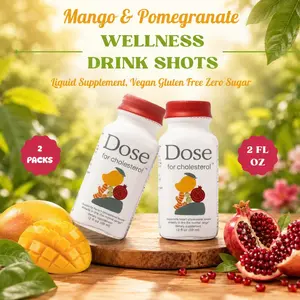 Mango & Pomegranate Wellness Drink Shots, Liquid Supplement, Vegan Gluten Free Zero Sugar, 2 oz Servings