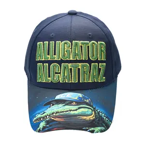 Alligator Alcatraz Cap – Printed Bill | Patriotic Graphic Flat Bill Hat