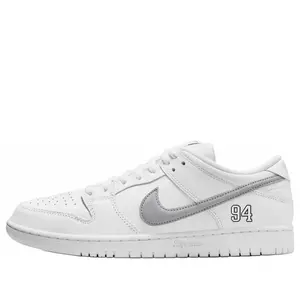 Nike x Supreme SB Dunk Low '94 White Metallic Silver' HQ8487-100 Nike x Supreme SB Dunk Low '94 White Metallic Silver' HQ8487-100
