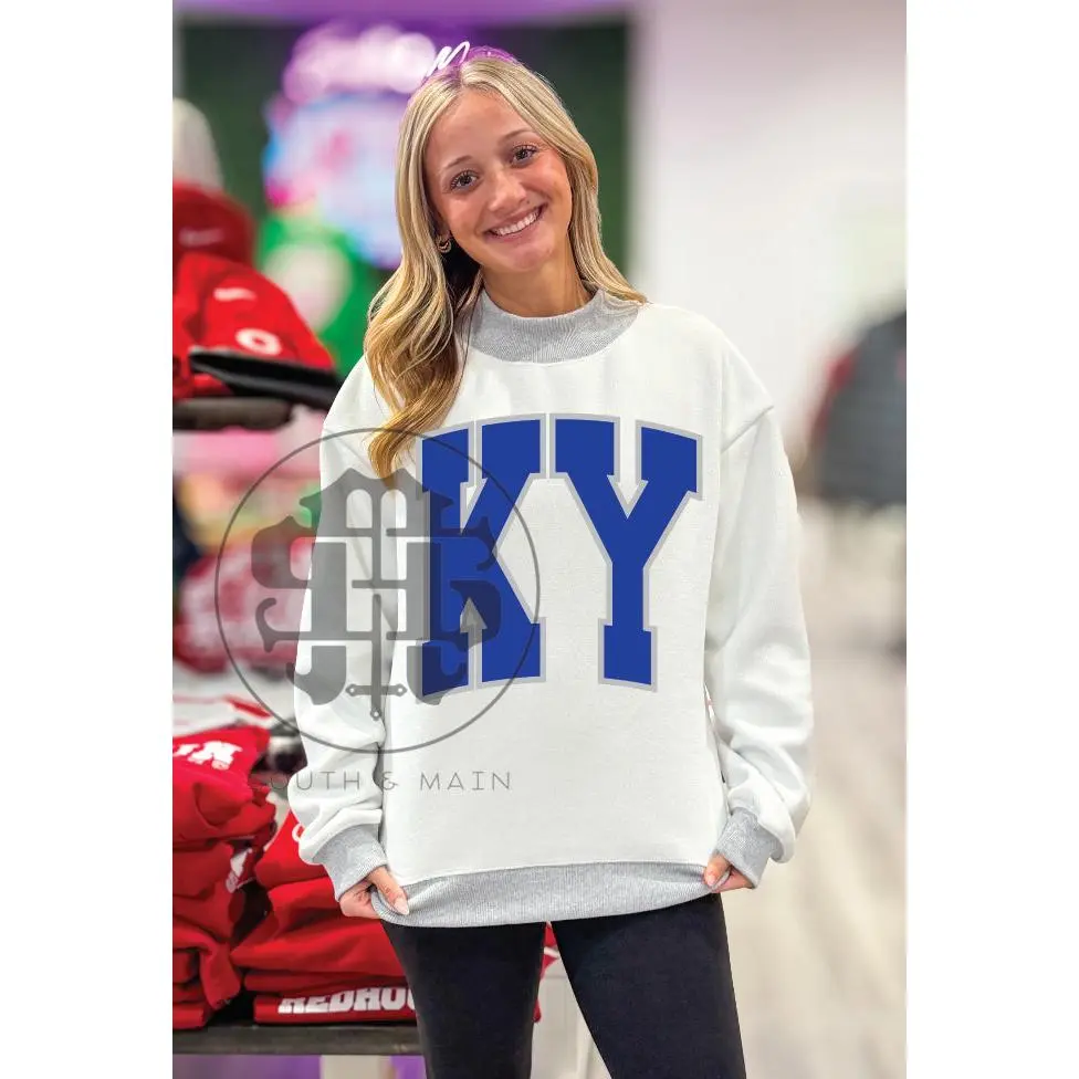 KENTUCKY 2-Sided Mock Neck Sweatshirt