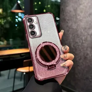 Suitable for [Galaxy S24 Fe] Latest high-end phone case，features a built-in mirror and stand function—practical and stylish.and if you purchase now, you'll enjoy free shipping.YM99
