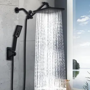 High-pressure with Extension Arm, 7 Counts/set 3-mode Settings Shower Head, Adjustable Hand Shower, Height & Angle Adjustable Shower Equipment for Home Bathroom, Shower Water Equipment