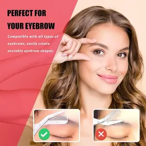 Curved Eyebrow Razor Set with Comb Stainless Steel Trimmer for Beginners Suitable for All Skin Types Hair Removal Accessories for Men Women Makeup