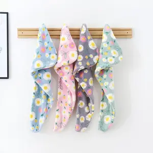 Flower Pattern Hair Drying Towel, 1 Count Soft Absorbent Hair Towel Wrap, Hair Drying Cap for Straight Hair, Curly Hair, Long Hair, Wet Hair, Lightweight Soft Towel, Water Absorbent Towel