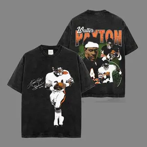 Game Day Outfit Walter Payton 34 Acid Washed Lightweight 100% Cotton T-Shirt, The Sweetness Shirt, The Bears Shirt, Sunday Football Shirt, Game Day Shirt