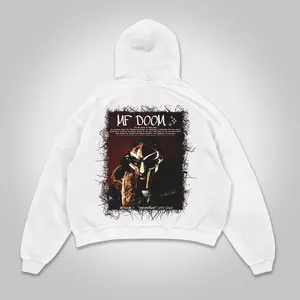 Vintage The Illest Villain Mf Doom Graphic Print Pocket Hoodie