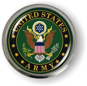 [[Officially Licensed Product] - US Army 3D Domed CAR Emblem Badge Sticker Round