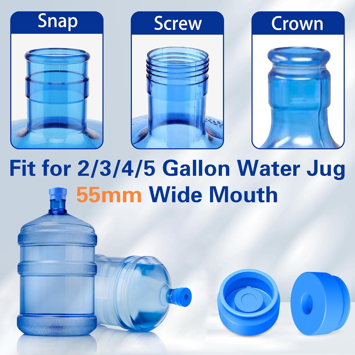 3Pcs Reusable Silicone Water Bottle Cap, Spill-Proof Dust-Proof Replacement Lid, Universal Water Jug Cover, Drinkware Accessories for Home Office Dorm, Blue