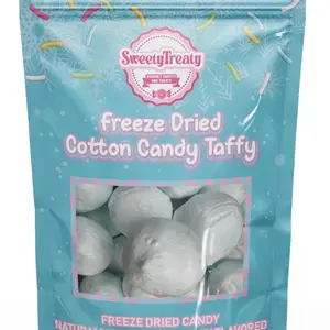 SweetyTreatyCo Freeze Dried Cotton Candy Taffy Chewy Soft Bites Nostalgic Flavored Snack Bonbon Viral Freeze Dried Candy