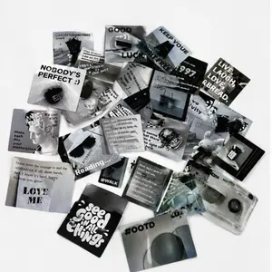 Aesthetic Black & White Stickers Set | Minimalist Decor
