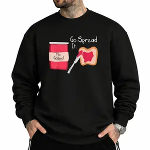 Casual Unisex Crew Neck Sweatshirt Featuring Humorous Peanut Butter and Jelly Design