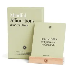 Positive Affirmations Card Deck - Mindful Affirmations for Health & Well-being with "I am grateful for my healthy and resilient body" Card