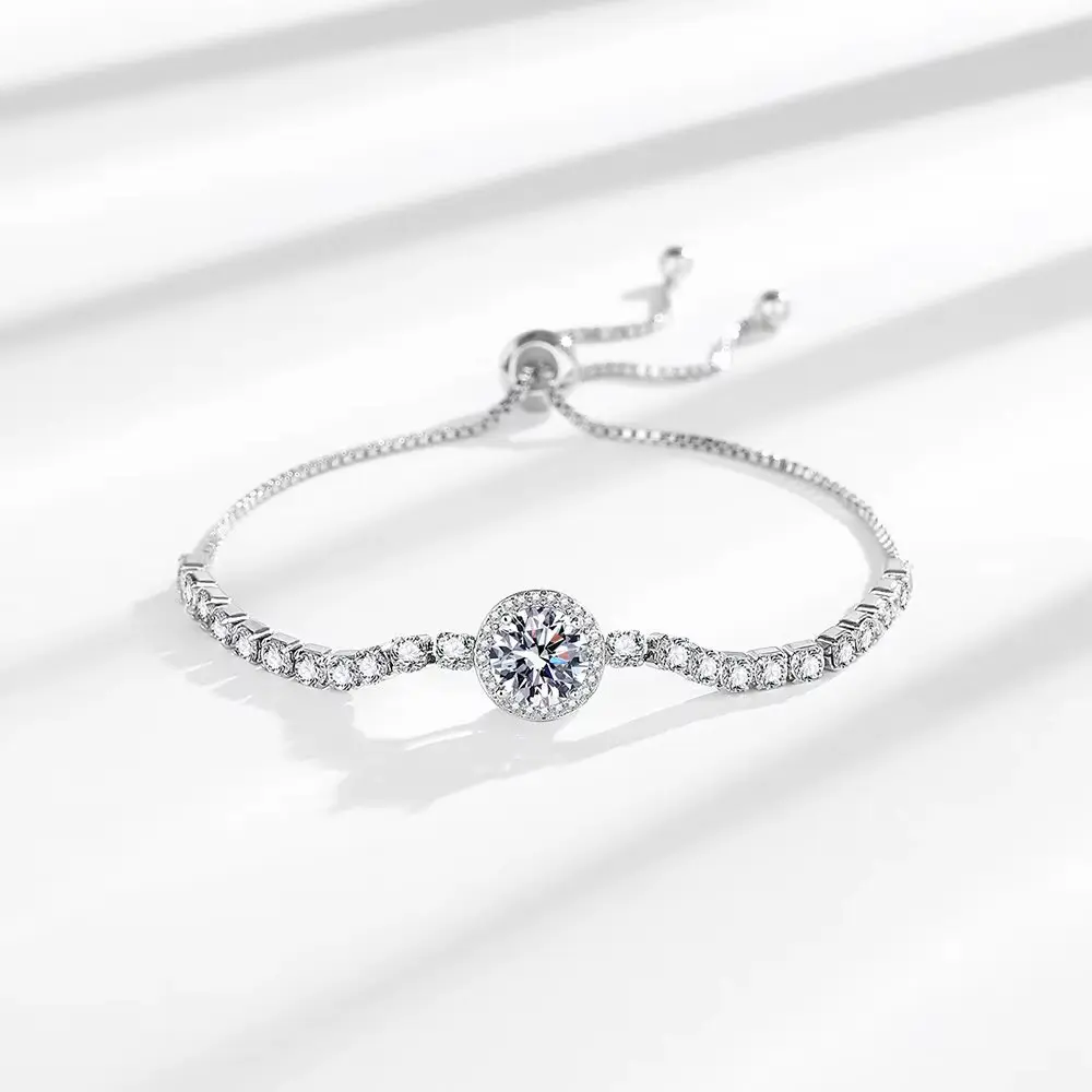 【Must be】S925 Silver Premium 2ct Moissanite Bracelet - New Release | Elegant Timeless Gift for Women (Birthday/Valentine’s Day/Anniversary) | Genuine Certificate of Authenticity | dealsforyoudays gift Jewelry