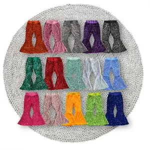 Kids Toddler Girls' Baby Fall Holiday Sequin Lining Bell Bottom Pants