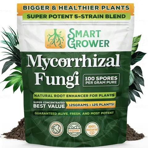 Smart Grower Mycorrhizal Fungi Root Enhancer - 5-Strain Concentrated Root Boost Blend, 125g Organic Soil Additive, Supports Houseplants, Easy to Apply, Indoor/Outdoor Fit