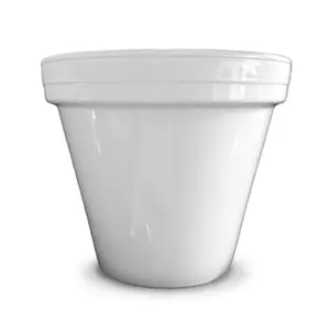212 MAIN Standard Powder-Coated Ceramic Garden Planter, 6.5x5.5 in, White, Pack of 10