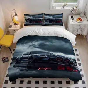 3Pcs Kidney Grille M4 Yin Yun Road Dynamic Themed Polyester Vibrant Bedding Set, Colorful Art Print, Warm Christmas Gift, Great for Home & Guest Room, 1 Duvet Cover + 2 Pillowcases (No Insert), Decorative Bedsheet Sets