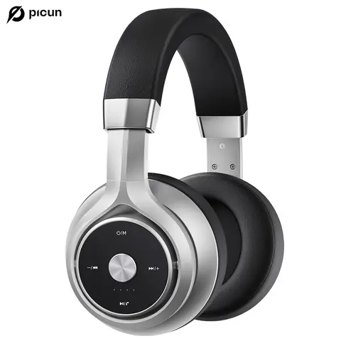 Picun P28X Wireless Dynamic Hybrid Dual Driver Over-Ear Headphones - Bluetooth 5.3, Electronic, Anti-Entanglement, 30H Playback, EQ Modes, Microphone, Soft Earpads, Foldable, Wired Charging, 24ft Range, Gaming, Travel Use