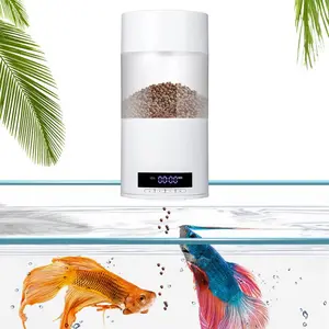 Aquarium Tank Automatic Fish Feeder 90x90x180mm ABS Material 24-Hour Timer USB Powered 2-Month Battery Life
