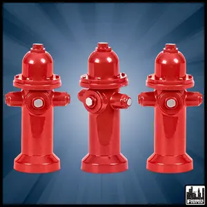 Set of 3 Red Fire Hydrants for WWE Wrestling Action Figures
