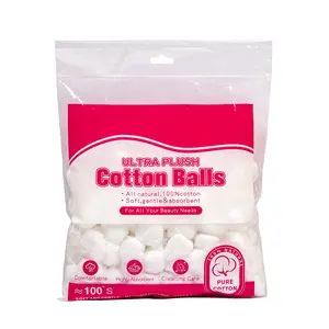 100/200 Ultra Soft Cotton Balls, 100% Natural High Absorbent, Gentle Hypoallergenic, Ideal for Makeup Removal, Nail Care, Skincare, First Aid, Baby Care, Cleaning