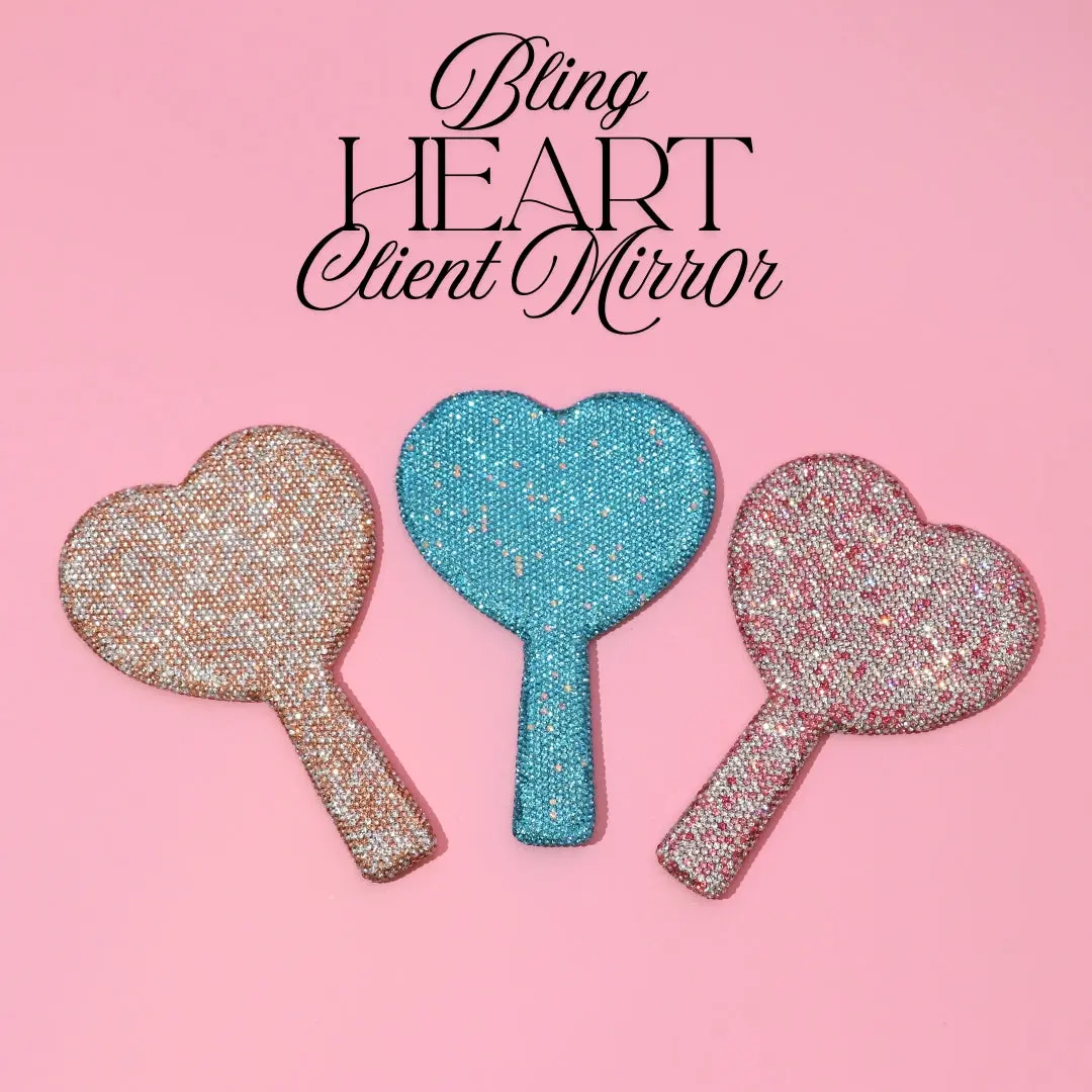 Bling Heart Client Mirror Bling Heart Client Mirror