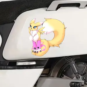 Cute Fox Girl Sticker, Kawaii Anime Kitsune Character with Pink Gloves, Aesthetic Decal for Laptop, Car Window, Gaming Setup, Fantasy Style Gift