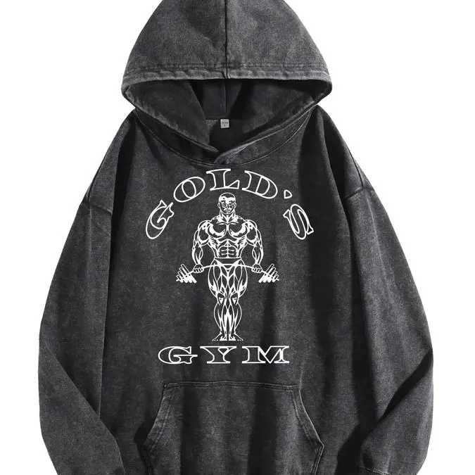 Holafish Women's GYM Print Acid Wash Hoodie Essential For GYM Fitness Enthusiasts Vintage 2026 Hoodie Oversized Loose Fit Winter Warm Streetwear Casual Tunic graphic