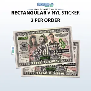 Beetlejuice rectangle vinyl sticker
