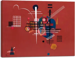 Qesonoo Canvas Prints Dull Red,1927 by Wassily Kandinsky Classic Art Reproductions Canvas Wall Art for Home Decoration 16L" x 12W"