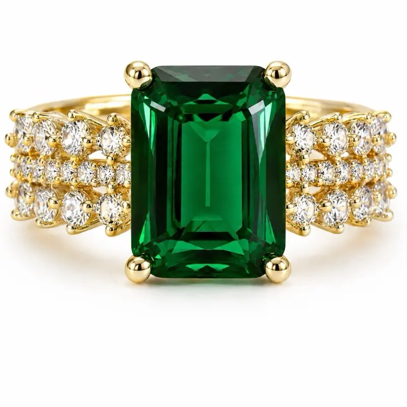 Camelia Shop Ring - Elegant Gold Tone with Sparkling Stone Design for Women's Jewelry, Perfect for Special Occasions