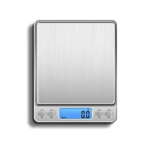 3 Kg Digital Kitchen Scale with LCD Backlight, Stainless Steel Platform, Tare Function, 0.1g Precision, Silver Color, Home Food Scale