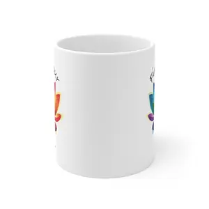 Find Your Zen Colorful Lotus Flower Graphic Ceramic Mug 11oz