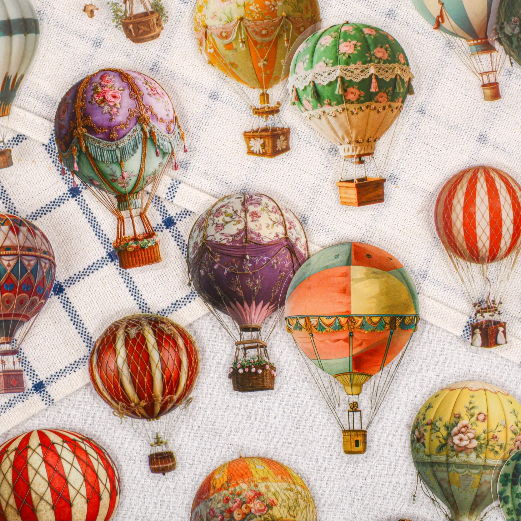 20 Sheets/bag Sticker Pack, Pet Material, Sky Series Hot Air Balloon Theme, Hand Account Stationery Water Bottle Decorative Stickers, DIY Stickers, Art Stickers, Aesthetic Stickers