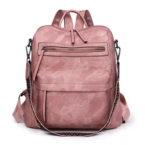 Fashion-Forward Women's Double Shoulder Bag – PU Soft Leather, Multi-Functional Large Capacity Backpack for Effortless Style