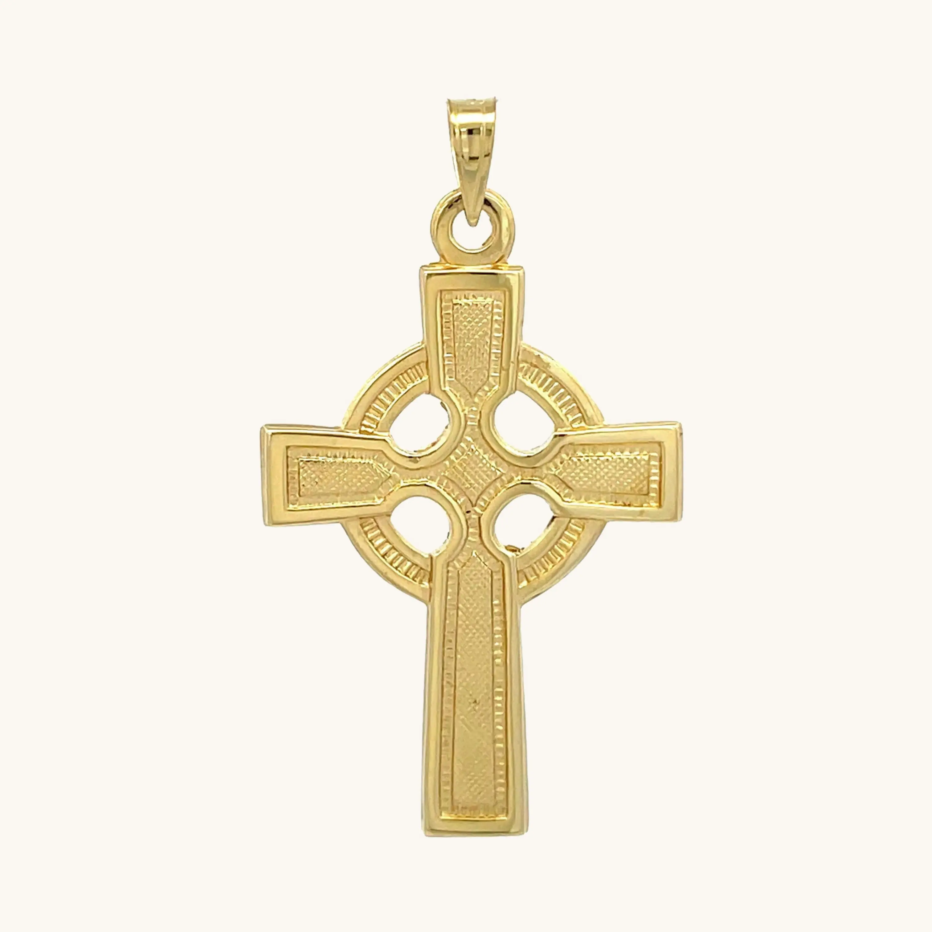 SOLID 14K GOLD CELTIC CROSS PENDANT