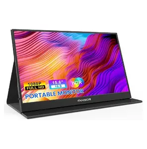 Portable Monitor FANGOR 15.6" FHD 1080P FHD IPS Laptop Monitor USB C HDMI computer Display HDR Eye Care Travel Monitor for Laptop External Screen w/Smart Cover for PC Mac Xbox PS4/5 Switch