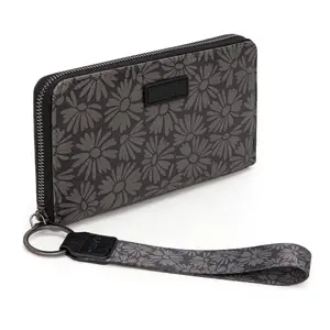 Wrangler Black Daisy Wallet for Women Bifold Credit Card Wallets, Card Cases & Money Organizers Large Women's Wallets Ladies Female Cash Wallet with ID Window and RFID Lining