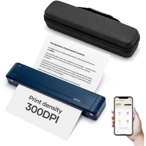 MT888 Portable Thermal Printer, 300DPI  Mobile-Travel-Printers, Inkless--Small-Printer for  Use, Office, ,  Printers Supports 8.5 x 11  Letter&A4&A5, Blue