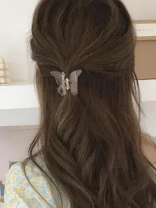 Women's 1 Piece Minimalist Causal Plain Butterfly Design Hair Claw, Simple Design Small Hair Claw, Fashion All-match Hair Accessories for Daily Used Hair Clip, Butterfly Clips, Hairclips