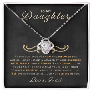 Gift for Daughter From Dad - Honored Love Knot Necklace JBO