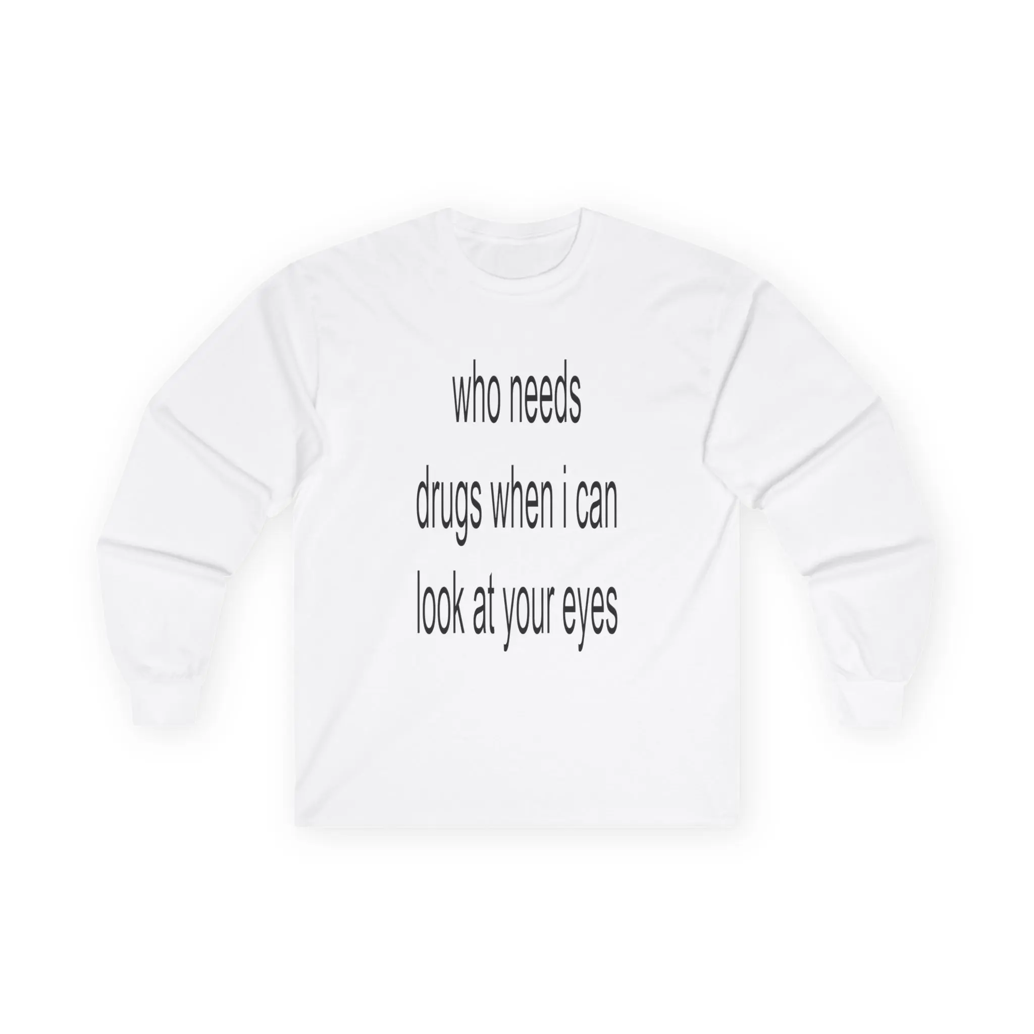 Look at Your Eyes Quote Graphic Tee, Emo Punk Retro Y2K Long Sleeve Tee,  Vintage Style Grunge Shirt, Alternative Fashion Top, Unisex Cotton LS Shirt