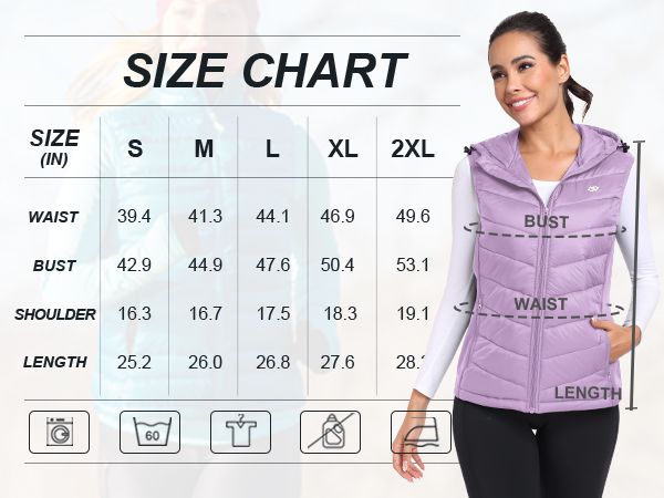 MoFiz Women's Puffer Vest Lightweight Hooded Warm Fleece Lined Hybrid Softshell Hiking Winter Sleeveless Zip Vest