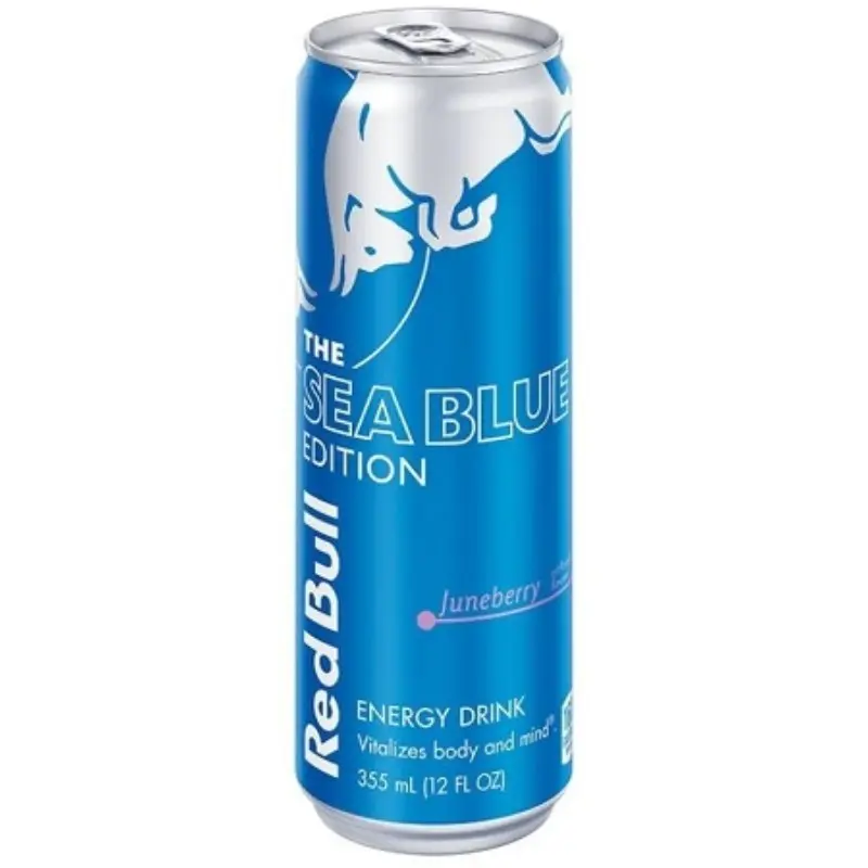 5x Red Bull Juneberry Sea Blue Edition - Energy Drink Beverage Caffeinated Liquid Vitalizing Refreshing Summer Winged Boost Athlete Performance Workout Focus Party Hydration Wellness Tonic Soda Bundle Bulk Pack Wholesale 12oz June Berry 5ct