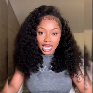 【3 In 1 Half Wig】Kinky Curly Half Wig Human Hair Burmese Curly 3 In 1 Half Wigs for Women V Part Burmese Curly Wig Human Hair Beginner Friendly Kinky Curly Wig Human Hair