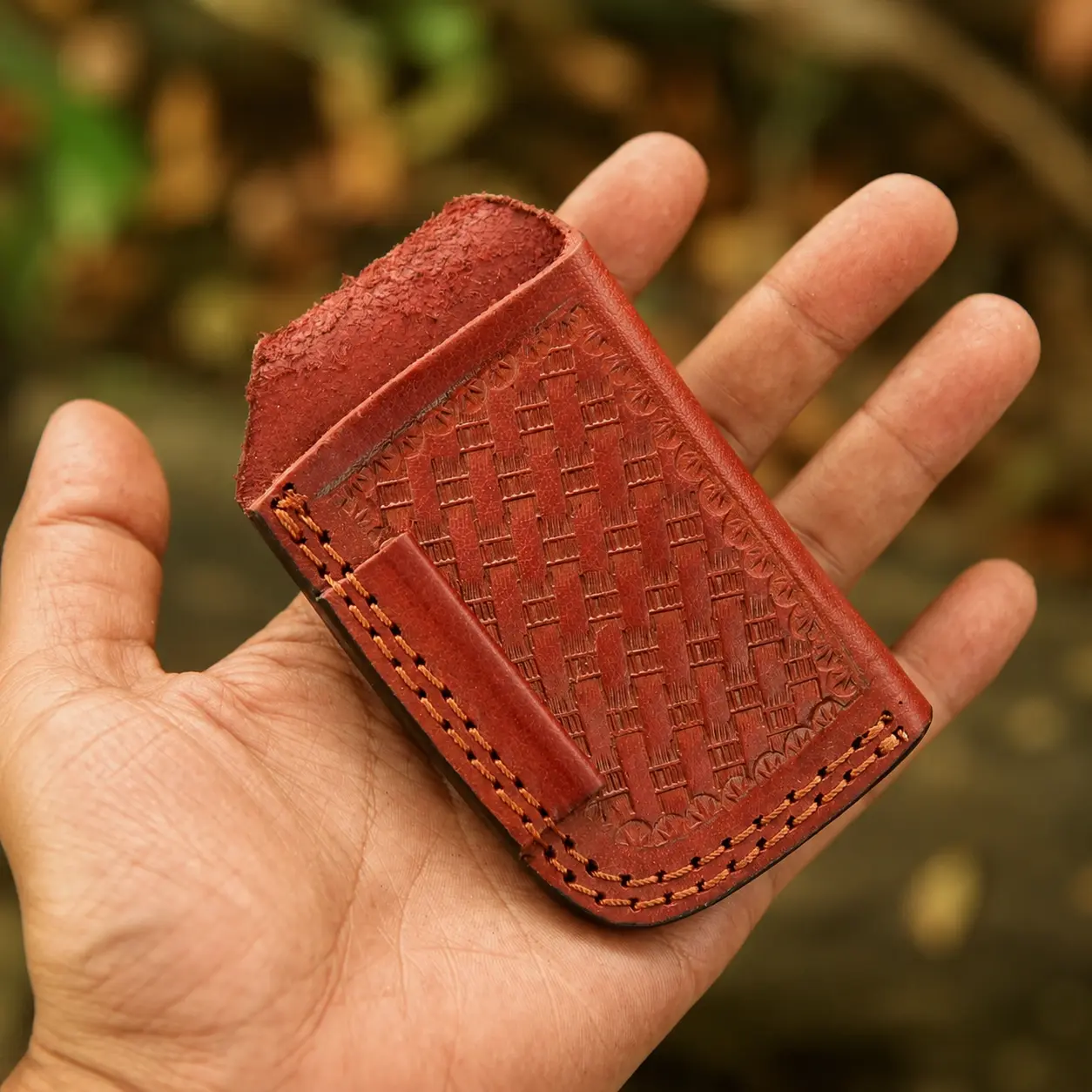 Handmade Genuine Leather Belt Pouch - Belt-Carry Style Tool Holder for Work, Collecting, Comfortable Everyday Carry with Classic Handcrafted Appearance, Vertical Design