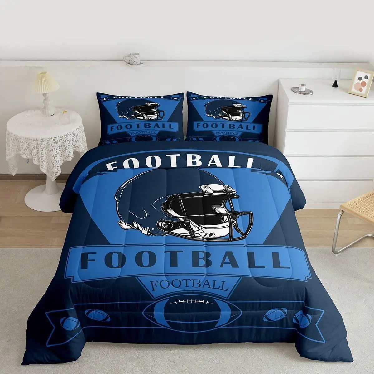 American Football City Tennessee Comforter Set,Football Bedding Set ,Football Fans Gifts Comforter,Blue Bed Set