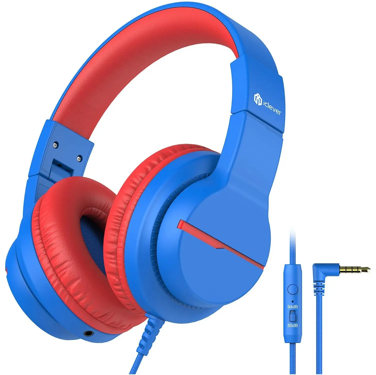 Headphones Cat Ear, LED Light Up, iClever brand, Safe Volume, Stereo Sound, Foldable 3.5mm wire connection, suitable for iPad Tablets